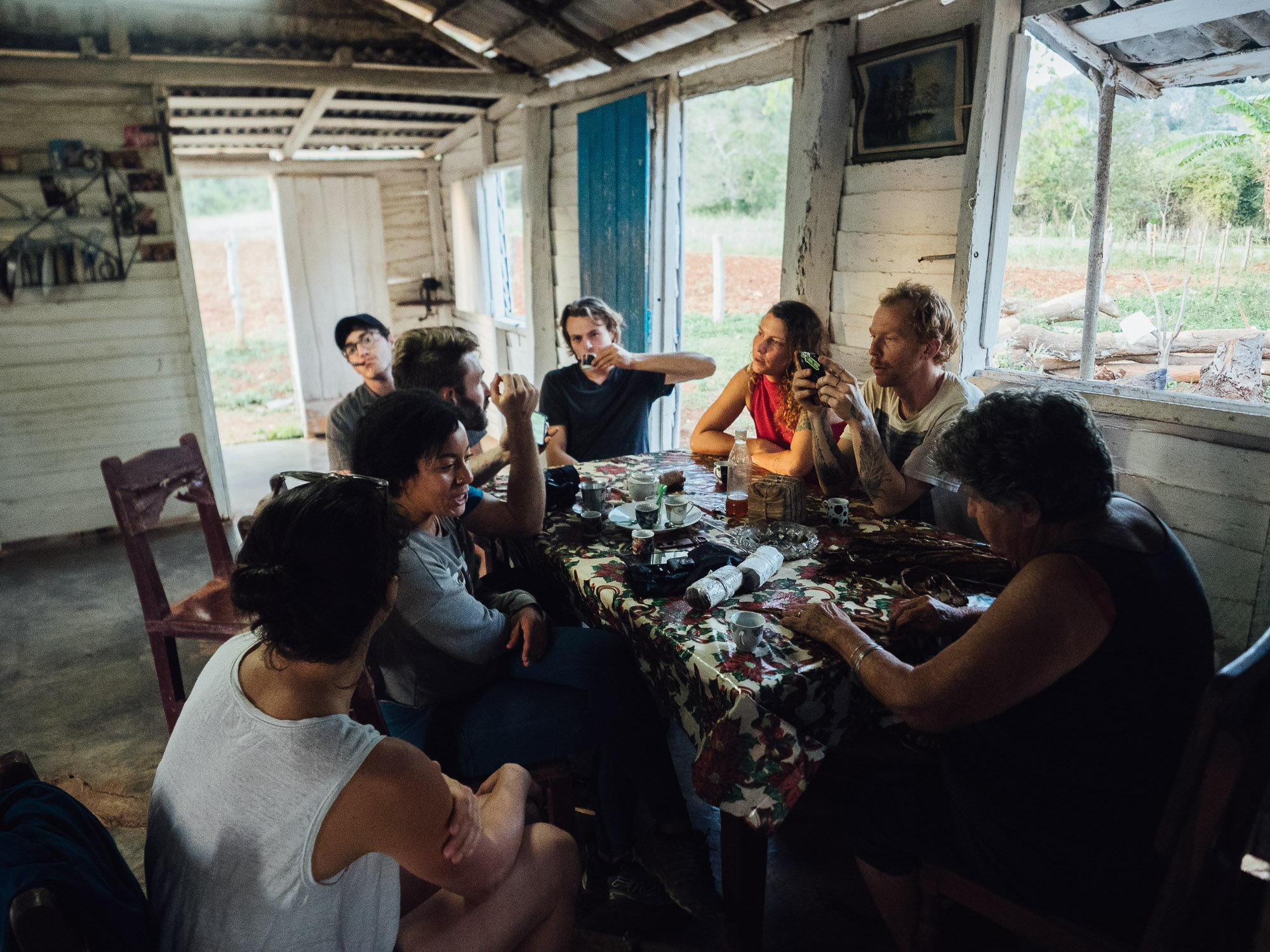 Clara rolling a cigar