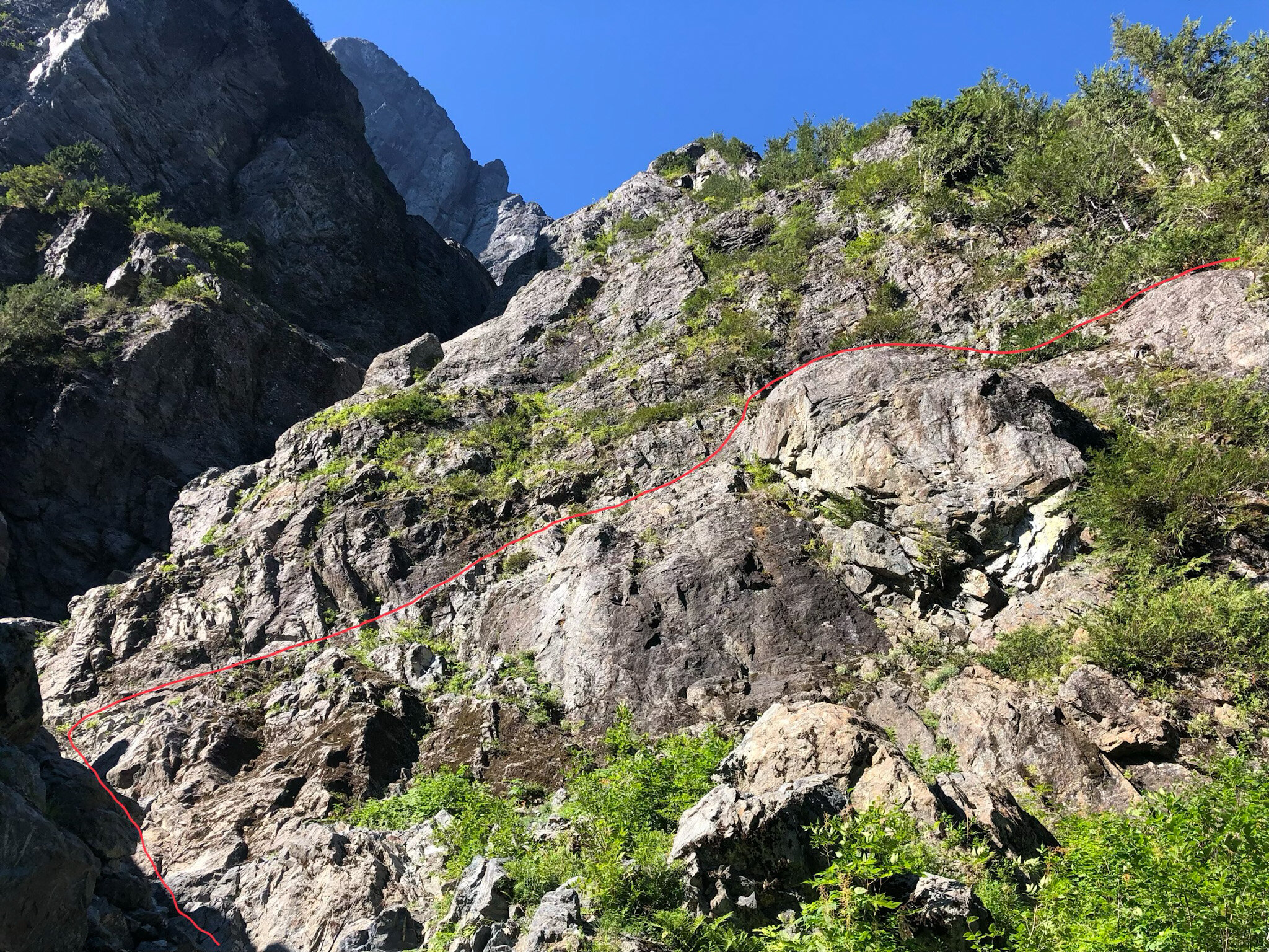 Ramp to forested rib